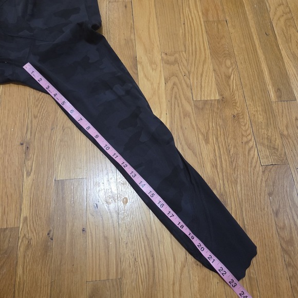lululemon Womens Hight Rise Pace Rival Cropped Workout Leggings Black Camo 2 - Picture 8 of 9
